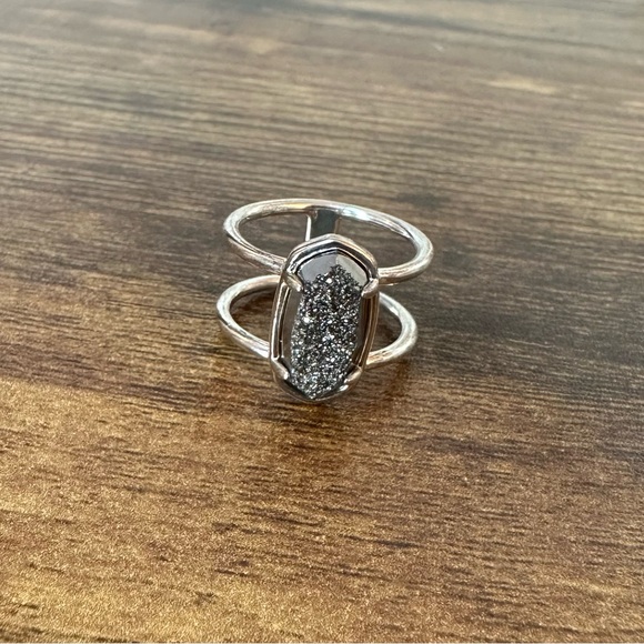 Kendra Scott Elyse Silver Drusy Ring - Picture 1 of 4